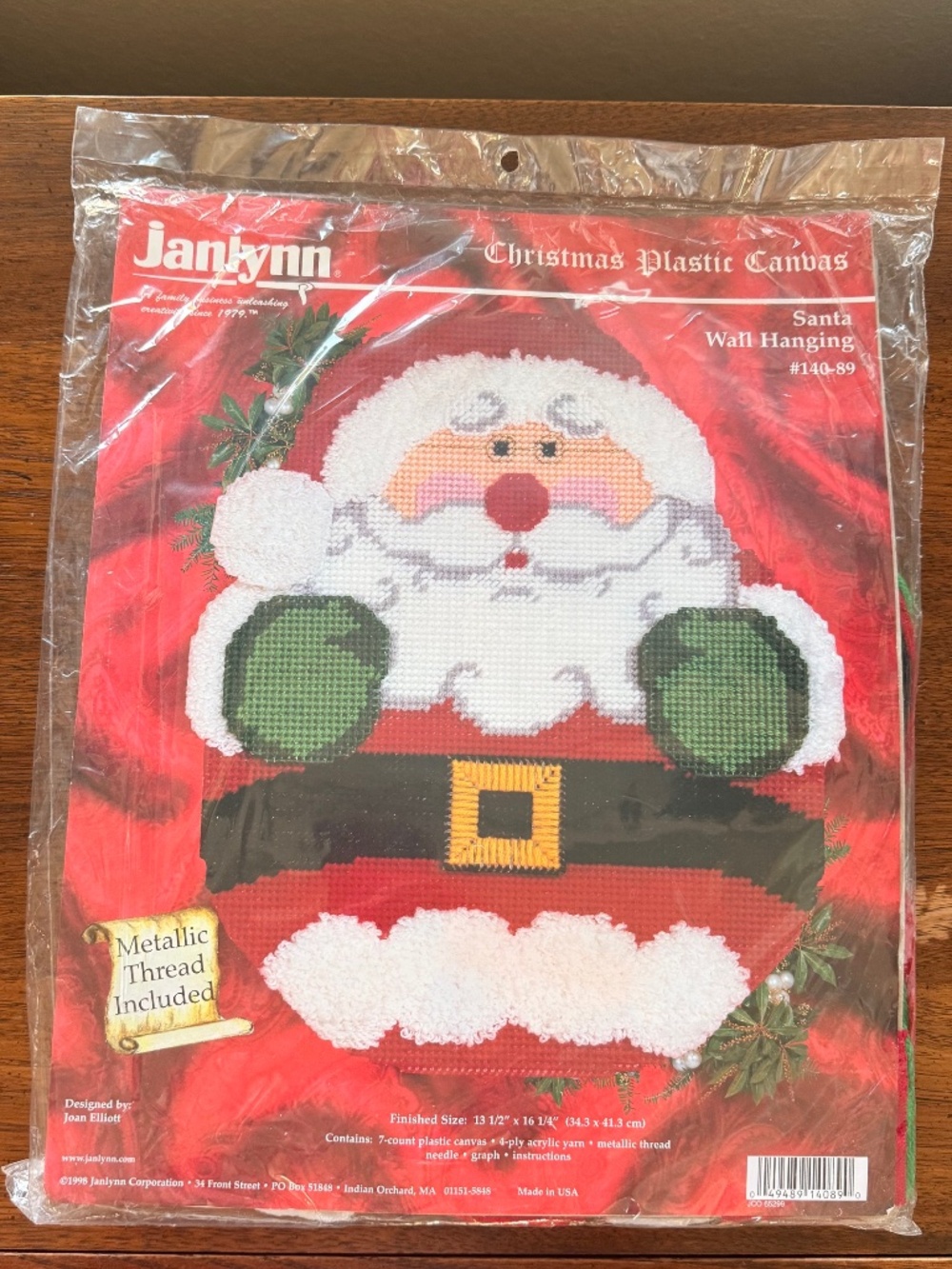 Janlynn Santa Wall Hanging Plastic Canvas Kit #140-89 Christmas Unopened